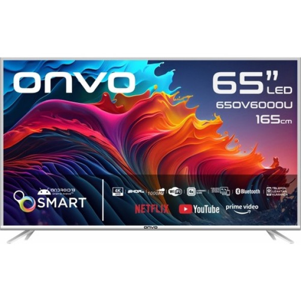 Onvo 65Ov6000u 4K Ultra Hd 65" 165 Ekran Uydu Alıcılı Android Smart Led Tv