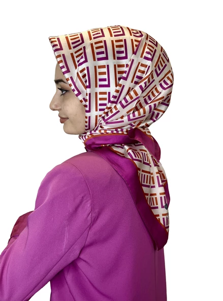 Quare Kristal Eşarp, Çizgi Desenli 01067  FUŞYA ürün görseli