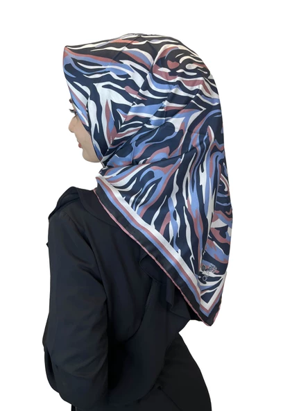 Quare Rayon Tivil Eşarp Desenli Rayon Eşarp 1070  KOYU PUDRA