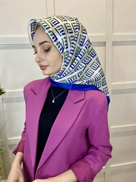 Quare Kristal Eşarp, Çizgi Desenli 01067 SAKS - 2