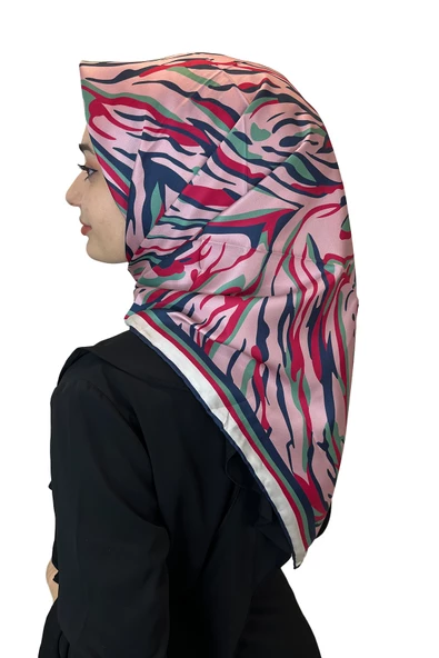 Quare Rayon Tivil Eşarp Desenli Rayon Eşarp 1070  PUDRA