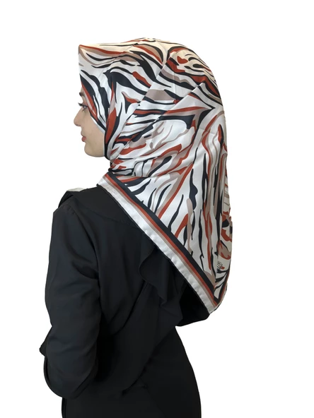 Quare Rayon Tivil Eşarp Desenli Rayon Eşarp 1070  KİREMİT