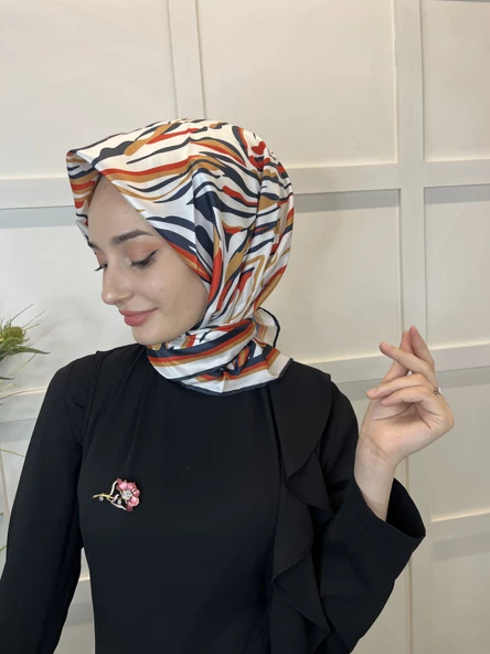 Quare Rayon Tivil Eşarp Desenli Rayon Eşarp 1070  HARDAL - 2