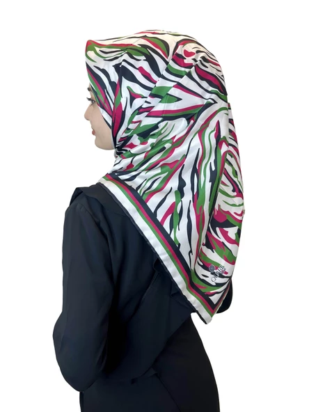 Quare Rayon Tivil Eşarp Desenli Rayon Eşarp 1070  YEŞİL - 1