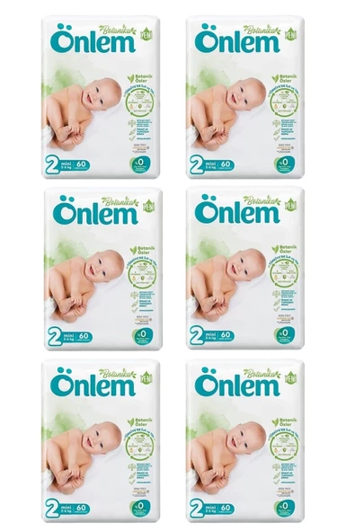 Önlem Botanika 2 Beden Bebek Bezi İkili Jumbo Mini 60 Lı x 6 Adet