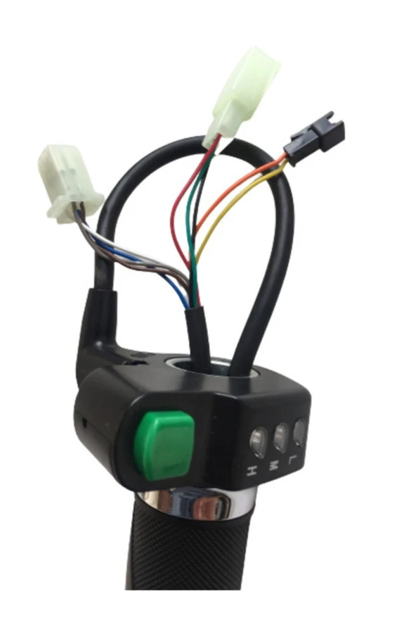 E-bike Vitesli Gaz Kolu 232 Yeşil Düğme 3 Işık - 3