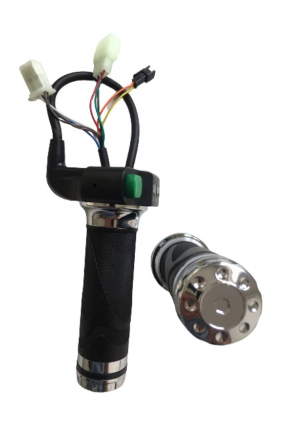 E-bike Vitesli Gaz Kolu 232 Yeşil Düğme 3 Işık - 4