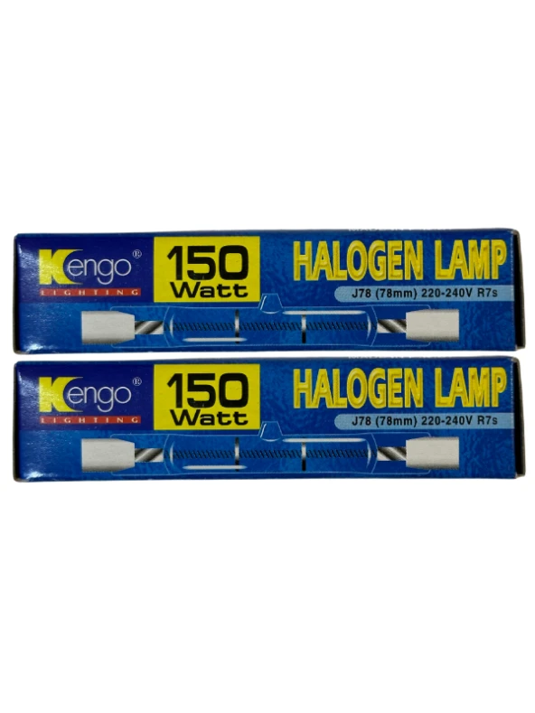 Kengo 150W Sarı Işık R7s Duylu Dim Edilebilir Çubuk Halojen Ampul (2 Adet)