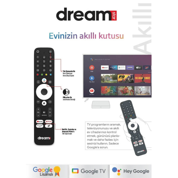 Dreamstar Nova 4K Google Lisanslı Android Tv Box + Type-C Dvbs Tuner - 3