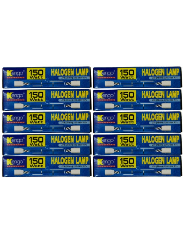 Kengo 150W Sarı Işık R7s Duylu Dim Edilebilir Çubuk Halojen Ampul (10 Adet)