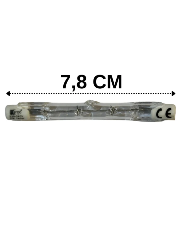 Kengo 150W Sarı Işık R7s Duylu Dim Edilebilir Çubuk Halojen Ampul (10 Adet) - 3