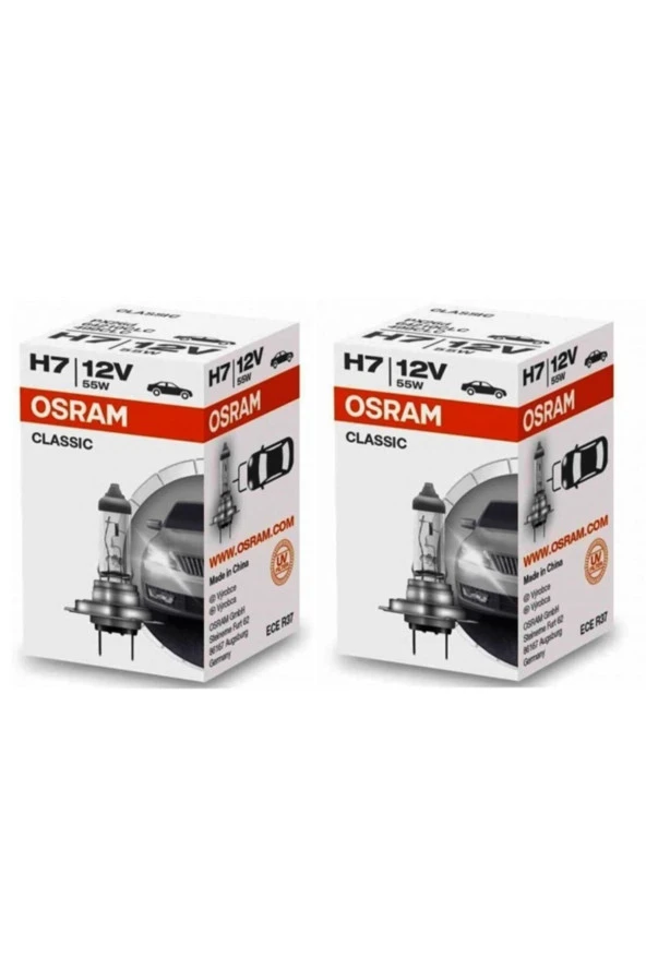 Osram H7 12V/55W Far Ampulü 2 Adet Classic 64210Clc