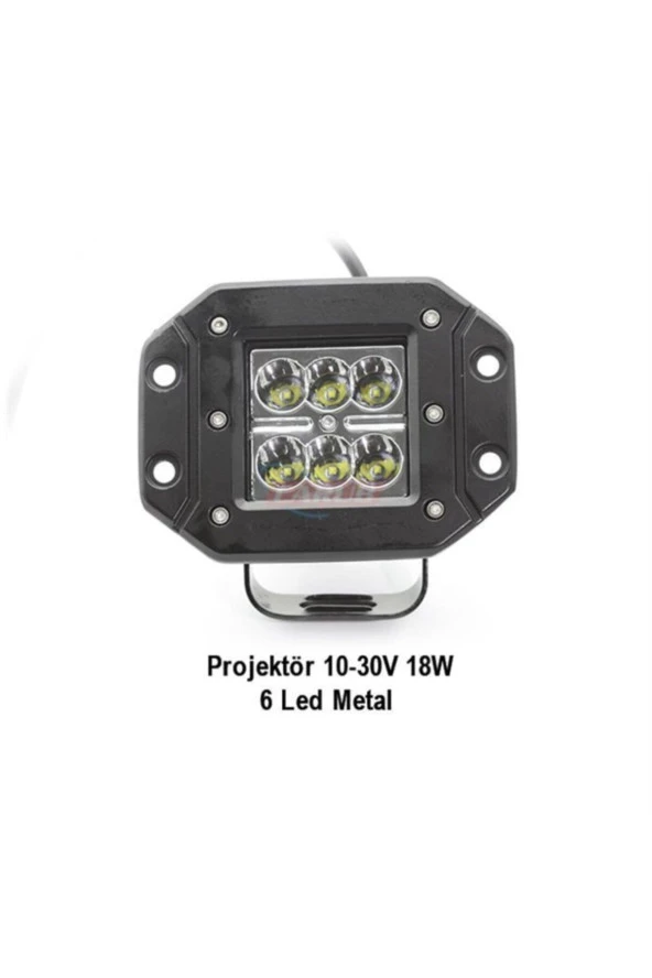 Nettedarikçisi Projektör10-30V 18W 6Led Metal Kutu Siy