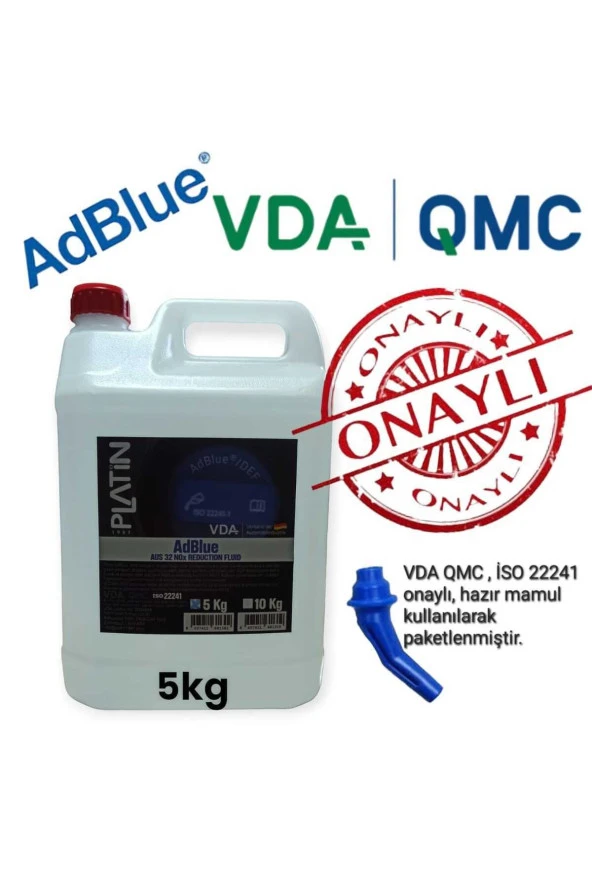 Platin Adblue 5 Kg Vda Qmc Iso Onaylı Dolum Aparatlı Yeni Tarihli