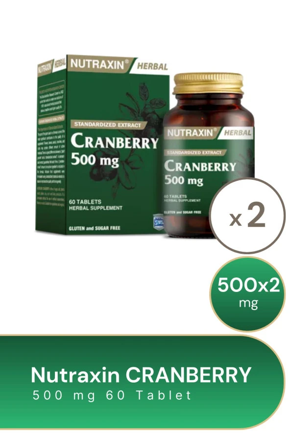 Nutraxin Cranberry 500 mg 60 Tablet-2 Adet