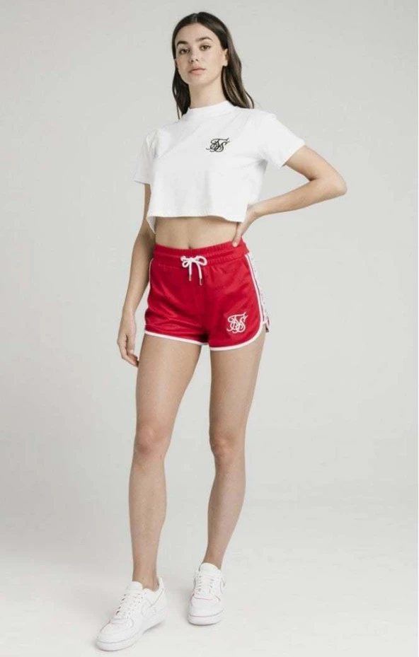 SikSilk Şeritli - Shadow Silk Gym Shorts – Red - 3