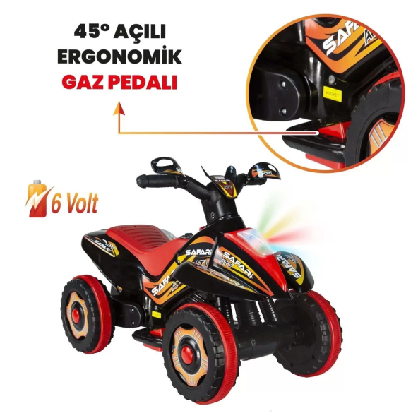 UJ Toys Uzaktan Kumandalı Akülü Atv 6v Safari 2-4 Yaş  Siyah - 3
