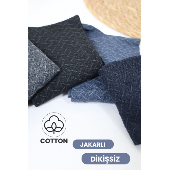 Erkek Çorap Cotton Dikişsiz Jakarlı Mevsimlik Uzun Çorap - 8