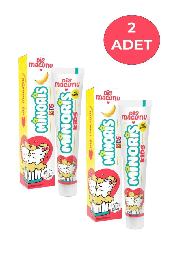 Minoris Kids Çocuk Diş Macunu Florürsüz Sülfatsız 75 ml X 2 ADET