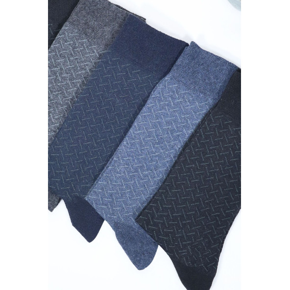Erkek Çorap Cotton Dikişsiz Jakarlı Mevsimlik Uzun Çorap - 6