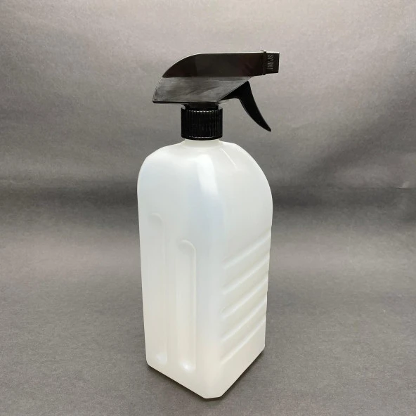 1000 cc Beyaz Dezenfektan Şişesi - Beyaz Tetik Spreyli - 1 Lt Beyaz Plastik Dezenfektan Şişesi x 1 Adet