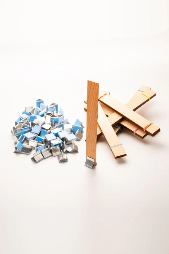 Ahşap Mum Fitili + Yapışkanlı Sehpa - 75 Adet ( 20mm x 150mm x 0,5mm ) ürün görseli