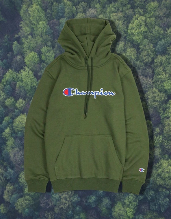 Champion Regular Kapüşonlu Sweatshirt Haki