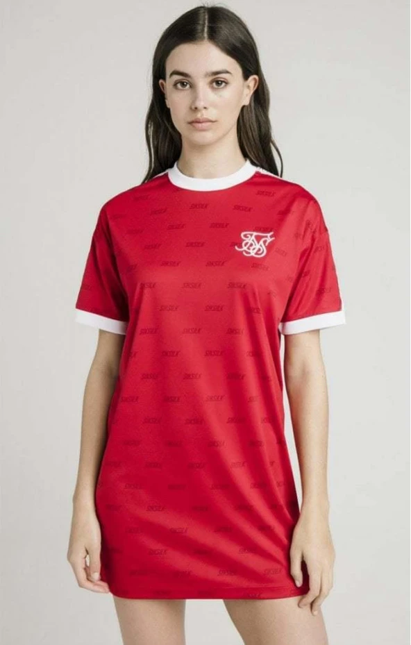 SikSilk Shadow Silk Dress – Red - 2