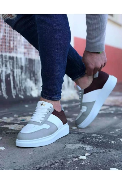 WG011 Beyaz Taba Erkek Casual Ayakkabı - Resim 2