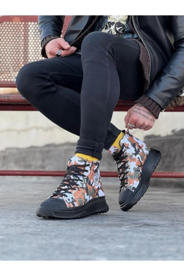 WG017 Koyu Askeri Erkek Yarım Bilek Casual Ayakkabı - Resim 2