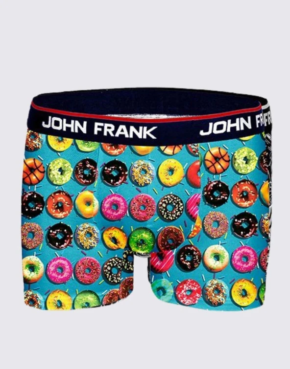 John Frank Dijital Erkek Boxer - Donuts Blue