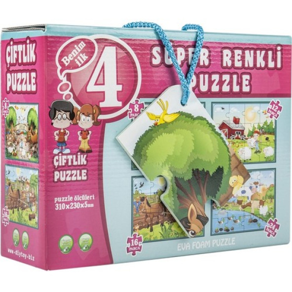 Diytoy Süper Renkli Puzzle - Çiftlik