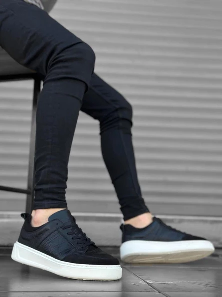 BA0314 İçi Dışı Hakiki Deri Bağcıklı Siyah Klasik Erkek Ayakkabısı - Resim 3