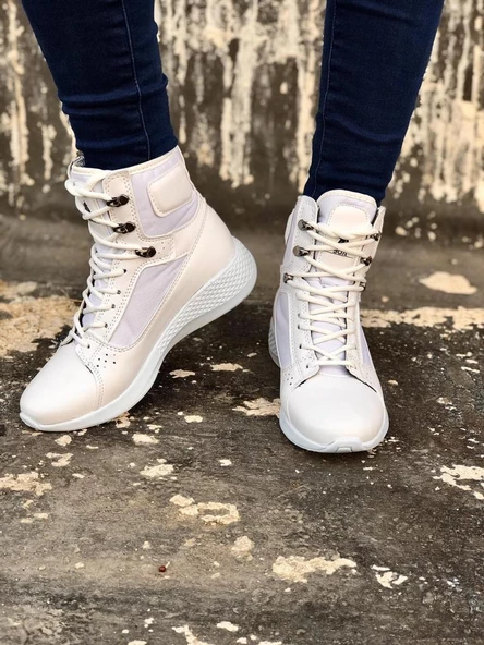 BA0600 Bağcıklı Beyaz Boksör Unisex Spor Postal Bot - 2