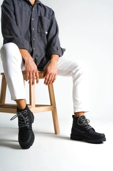 Yüksek Taban Ayakkabı B-020 Siyah (Siyah Taban) ürün görseli