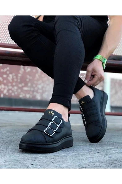 Wagoon WG050 Kömür Tokalı Kalın Taban Erkek Ayakkabı - Resim 2