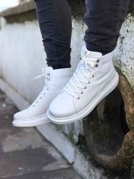 Yüksek Taban Ayakkabı B-080 Beyaz - 3