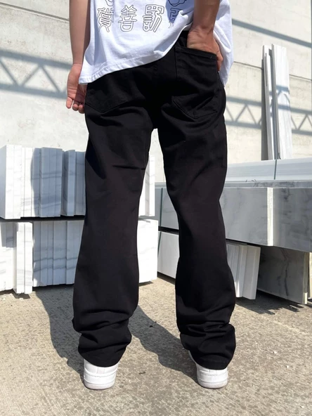 Premium Baggy Erkek Kot Pantolon Siyah - 2