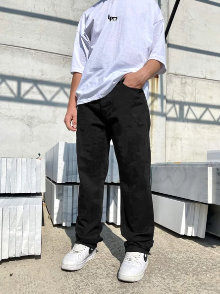 Premium Baggy Erkek Kot Pantolon Siyah - 3