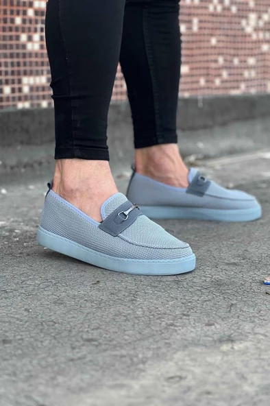 WG060 Gri Triko Babet Erkek Casual Ayakkabı - Resim 2