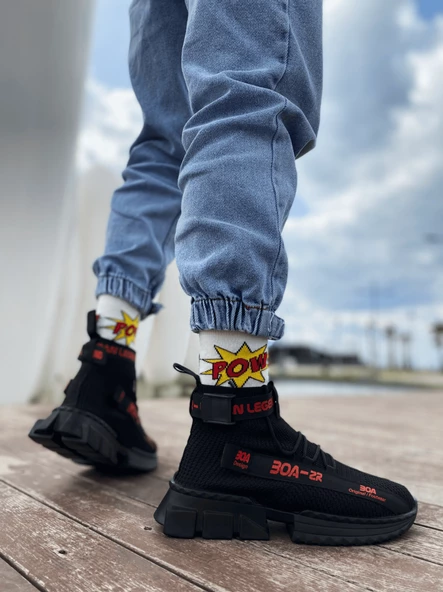 Erkek Zr-x700 Tarz Siyah Kırmızı Renk Spor Ayakkabı - Resim 2