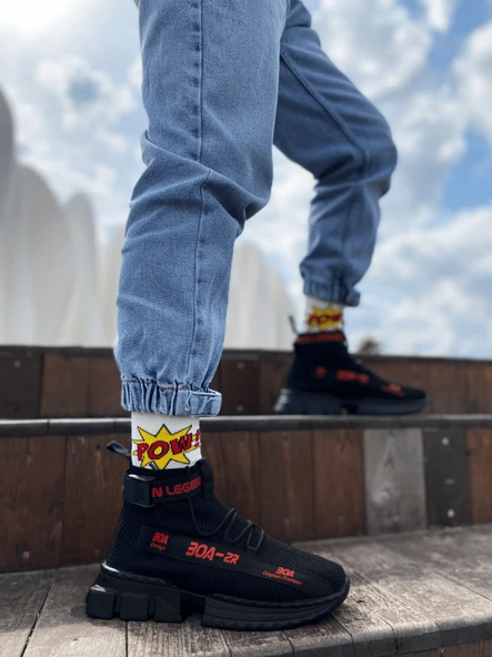 Erkek Zr-x700 Tarz Siyah Kırmızı Renk Spor Ayakkabı - Resim 3