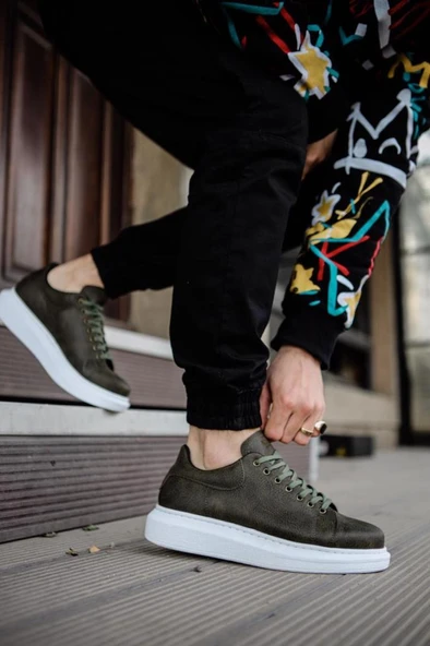 Yüksek Taban Günlük Ayakkabı 044 Haki - Resim 6