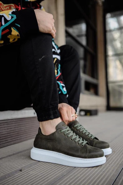 Yüksek Taban Günlük Ayakkabı 044 Haki - Resim 7