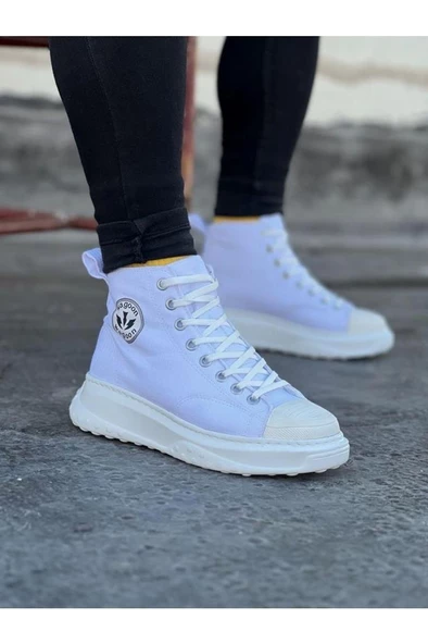 WG017 Beyaz Erkek Yarım Bilek Casual Ayakkabı ürün görseli