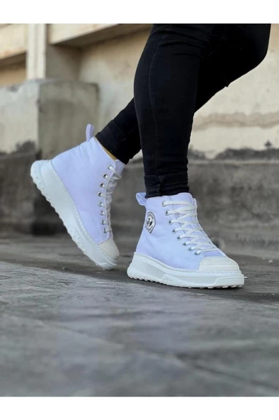 WG017 Beyaz Erkek Yarım Bilek Casual Ayakkabı - Resim 2