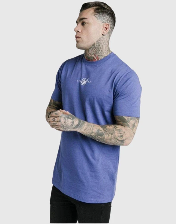 SikSilk Regular Basic Erkek T-Shirt Mavi