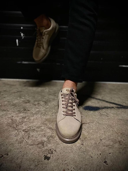 Yüksek Taban Günlük Ayakkabı 044 Vizon Süet - Resim 3