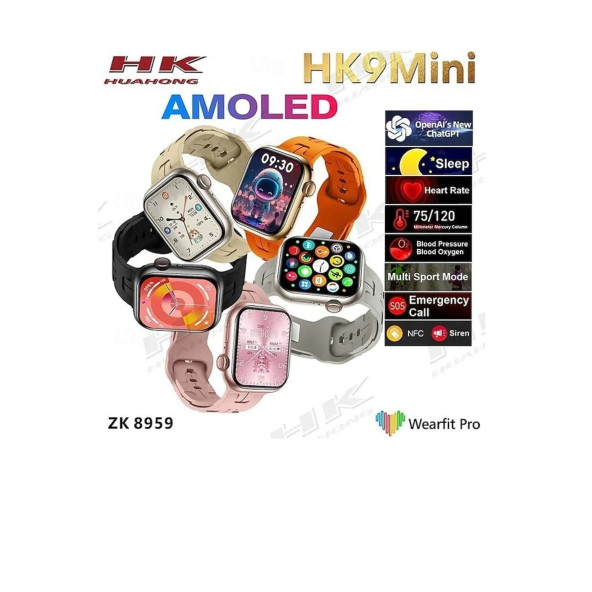 HK 9 Mini Akıllı Saat  2024 Üretim İnce Bileklere Özel Kadınların Tercihi - 2