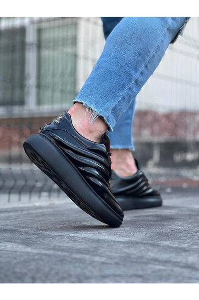 WG094 Kömür Rugan Erkek Casual Ayakkabı - Resim 4